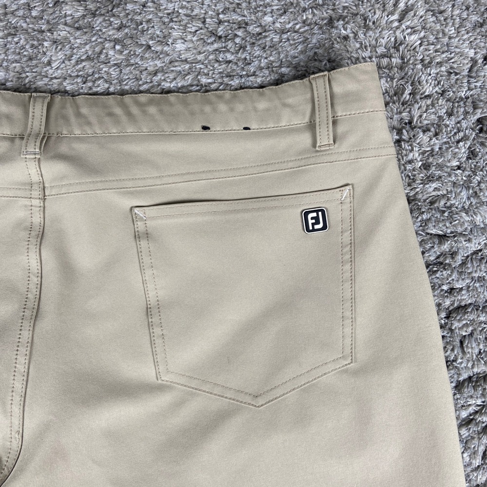 FootJoy Athletic Fit Pants Mens 40x30 Tan Khaki Performance Stretch Golf Trouser